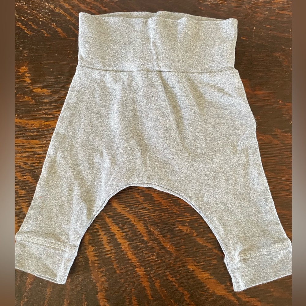 Organic Cotton Baby 0-3 Months Gray Stretchy Harem Pants